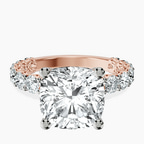 14kt Rose Gold Genelia Side Stone Lab Diamond Ring front image