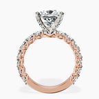 14kt Rose Gold Genelia Side Stone Lab Diamond Ring side right image one