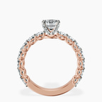 1.09 ct. emerald Genelia Ring in 14kt rose gold side right image one