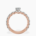 14kt Rose Gold Genelia Side Stone Lab Diamond Ring side right image one