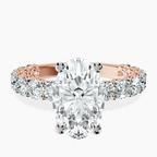 18kt Rose Gold Genelia Side Stone Lab Diamond Ring front image