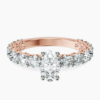 10kt Rose Gold Genelia Side Stone Lab Diamond Ring front image