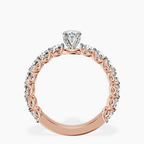 10kt Rose Gold Genelia Side Stone Lab Diamond Ring side right image one