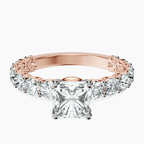 14kt Rose Gold Genelia Side Stone Lab Diamond Ring front image