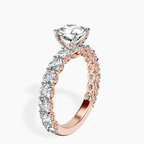 14kt Rose Gold Genelia Side Stone Lab Diamond Ring standing product image one