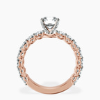 14kt Rose Gold Genelia Side Stone Lab Diamond Ring side right image one