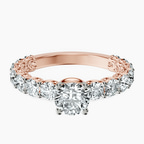 18kt Rose Gold Genelia Side Stone Lab Diamond Ring front image