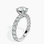 Platinum Genelia Side Stone Lab Diamond Ring standing product image one