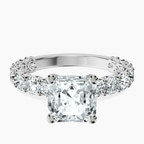 18kt White Gold Genelia Side Stone Lab Diamond Ring front image