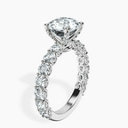 18kt White Gold Genelia Side Stone Lab Diamond Ring standing product image one
