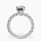 18kt White Gold Genelia Side Stone Lab Diamond Ring side right image one