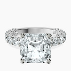 Platinum Genelia Side Stone Lab Diamond Ring front image