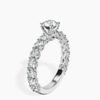 Platinum Genelia Side Stone Lab Diamond Ring standing product image one