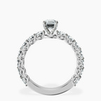 Platinum Genelia Side Stone Lab Diamond Ring side right image one