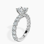 Platinum Genelia Side Stone Lab Diamond Ring standing product image one