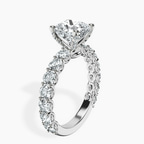 Platinum Genelia Side Stone Lab Diamond Ring standing product image one