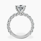 Platinum Genelia Side Stone Lab Diamond Ring side right image one