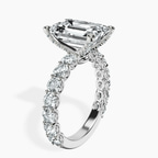 Platinum Genelia Side Stone Lab Diamond Ring standing product image one