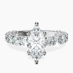 Platinum Genelia Side Stone Lab Diamond Ring front image