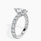 Platinum Genelia Side Stone Lab Diamond Ring standing product image one
