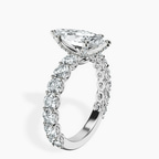 Platinum Genelia Side Stone Lab Diamond Ring standing product image one