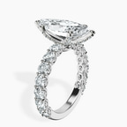 Platinum Genelia Side Stone Lab Diamond Ring standing product image one