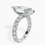 Platinum Genelia Side Stone Lab Diamond Ring standing product image one