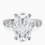 Platinum Genelia Side Stone Lab Diamond Ring front image