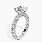 Platinum Genelia Side Stone Lab Diamond Ring standing product image one