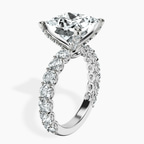 Platinum Genelia Side Stone Lab Diamond Ring standing product image one