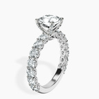 Platinum Genelia Side Stone Lab Diamond Ring standing product image one