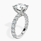 Platinum Genelia Side Stone Lab Diamond Ring standing product image one