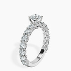 Platinum Genelia Side Stone Lab Diamond Ring standing product image one
