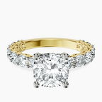 10kt Yellow Gold Genelia Side Stone Lab Diamond Ring front image