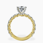 10kt Yellow Gold Genelia Side Stone Lab Diamond Ring side right image one