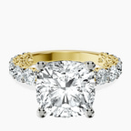 14kt Yellow Gold Genelia Side Stone Lab Diamond Ring front image