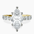 18kt Yellow Gold Genelia Side Stone Lab Diamond Ring front image