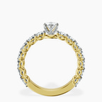 18kt Yellow Gold Genelia Side Stone Lab Diamond Ring side right image one
