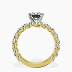 14kt Yellow Gold Genelia Side Stone Lab Diamond Ring side right image one