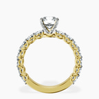 14kt Yellow Gold Genelia Side Stone Lab Diamond Ring side right image one