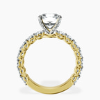 18kt Yellow Gold Genelia Side Stone Lab Diamond Ring side right image one