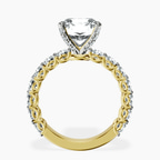 10kt Yellow Gold Genelia Side Stone Lab Diamond Ring side right image one
