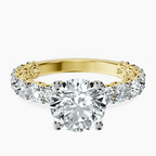 18ct Yellow Gold Genelia Side Stone Lab Diamond Ring front image