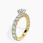 18kt Yellow Gold Genelia Side Stone Lab Diamond Ring standing product image one