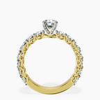 18kt Yellow Gold Genelia Side Stone Lab Diamond Ring side right image one
