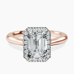 14kt Rose Gold Harriet Halo 2mm Lab Diamond Ring front image