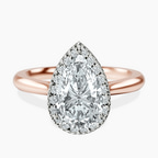 14kt Rose Gold Harriet Halo 2mm Lab Diamond Ring front image