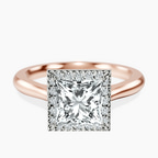 14kt Rose Gold Harriet Halo 2mm Lab Diamond Ring front image