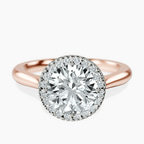 10kt Rose Gold Harriet Halo 2mm Lab Diamond Ring front image