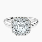 Platinum Harriet Halo 2mm Lab Diamond Ring front image